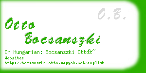 otto bocsanszki business card